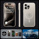 Spigen iPhone 15 Pro Cover Ultra Hybrid MagFit Frost Natural Titanium