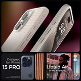 Spigen iPhone 15 Pro Cover Liquid Air Natural Titanium