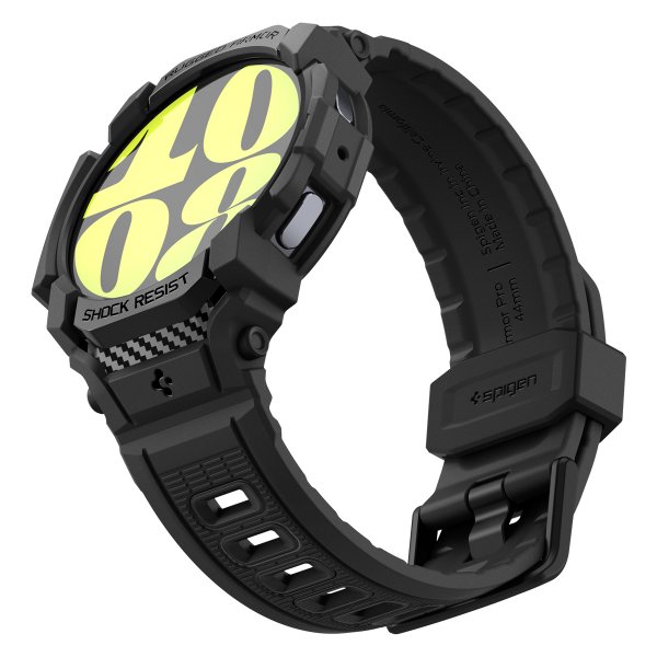 Spigen Samsung Galaxy Watch 7 44mm Armbånd og Skal Rugged Armor Pro Mat Sort