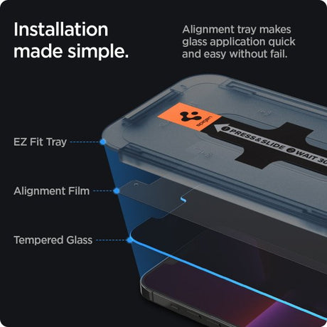 Spigen iPhone 13 Pro Max/iPhone 14 Plus Skærmbeskyttelse GLAS.tR EZ Fit Privacy 2-pak