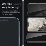 Spigen iPhone 13 Pro Max/iPhone 14 Plus Skærmbeskyttelse GLAS.tR EZ Fit Privacy 2-pak