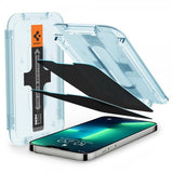 Spigen iPhone 13/13 Pro/14/16e/17e Skærmbeskytter GLAS.tR EZ Fit Privacy 2-pack