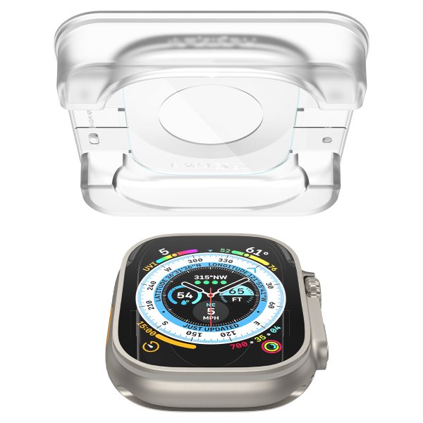 Spigen Apple Watch Ultra Skærmbeskytter GLAS.tR EZ Fit 2-pak