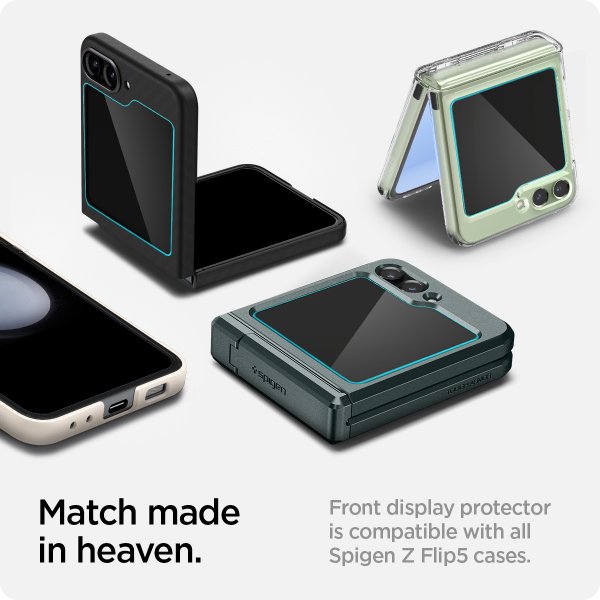 Spigen Samsung Galaxy Z Flip 5 Skærmbeskyttelse GLAS.tR EZ Fit 2-pak