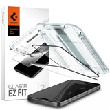 Spigen iPhone 15 Pro Max Skærmbeskyttelse GLAS.tR EZ Fit FC Sort 2-pak