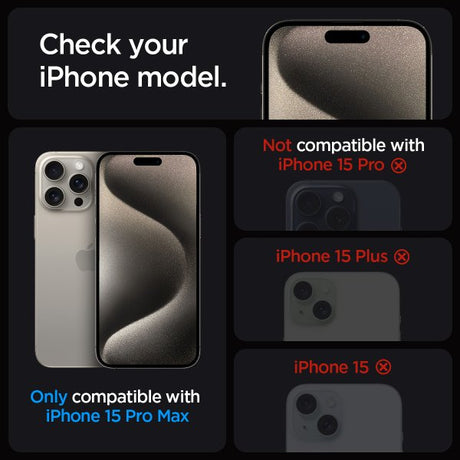 Spigen iPhone 15 Pro Max Skærmbeskyttelse GLAS.tR EZ Fit FC Sort 2-pak