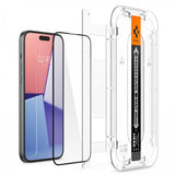 Spigen iPhone 15 Plus Skærmbeskyttelse GLAS.tR EZ Fit FC Sort 2-pak
