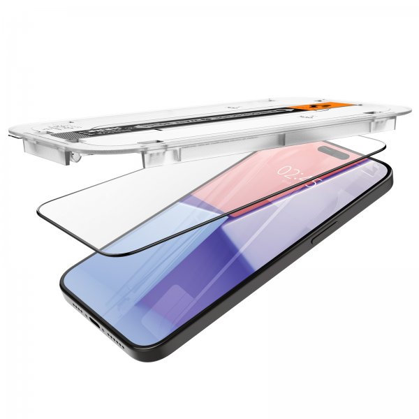 Spigen iPhone 15 Pro Skærmbeskyttelse GLAS.tR EZ Fit FC Sort 2-pak