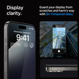 Spigen iPhone 15 Pro Skærmbeskyttelse GLAS.tR EZ Fit FC Sort 2-pak