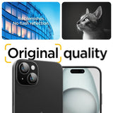 Spigen iPhone 14/15/14 Plus/15 Plus Kamerabeskyttelse GLAS.tR EZ Fit Optik Pro Crystal Clear 2-pak