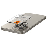 Spigen iPhone 15 Pro/iPhone 15 Pro Max Kamerabeskyttelse GLAS.tR EZ Fit Optik Pro 2-pak Natural Titanium