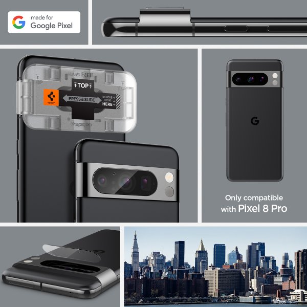 Spigen Google Pixel 8 Pro Kamerabeskyttelsesglas Glas.tR EZ Fit Optik Crystal Clear 2-pak