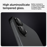 Spigen iPhone 16/iPhone 16 Plus Kamerabeskyttelse GLAS.tR EZ Fit Optik Pro 2-pak Sort