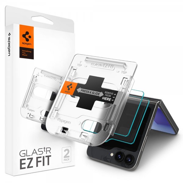 Spigen Samsung Galaxy Z Flip 6/Flip 7 FE Skærmbeskytter GLAS.tR EZ Fit 2-pak