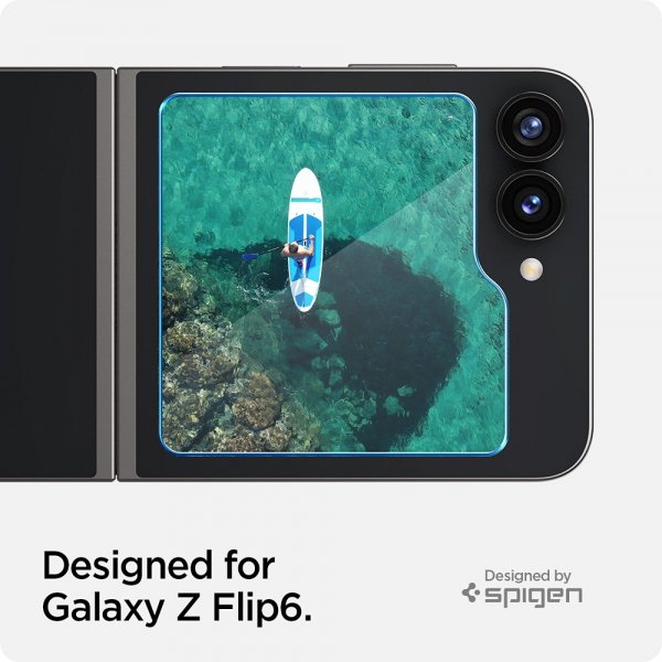 Spigen Samsung Galaxy Z Flip 6/Flip 7 FE Skærmbeskytter GLAS.tR EZ Fit 2-pak