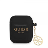 Guess AirPods 1/2 Cover Classic Logo 4G Charm Sort
