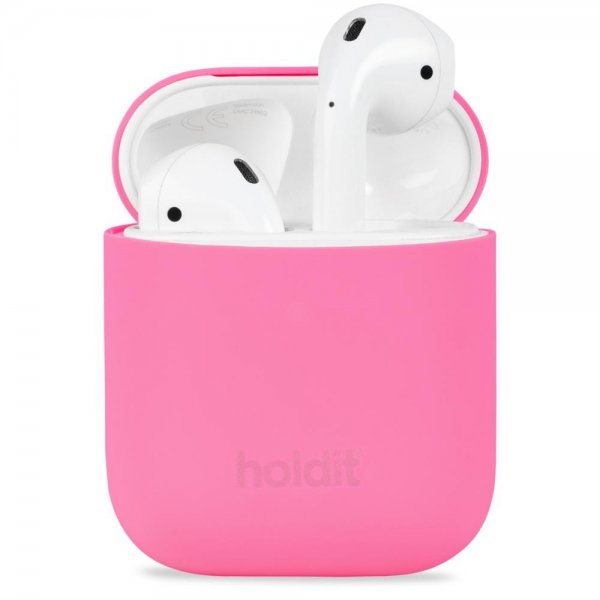 holdit AirPods 1/2 Cover Silikone Bright Pink