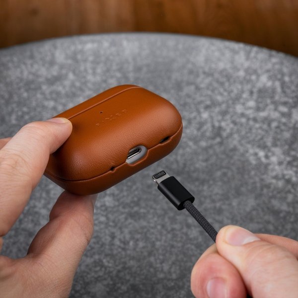 Repareret AirPods 3 Cover PodsLeather MagSafe Brun