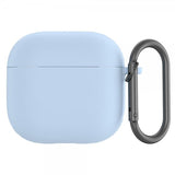 AirPods 4 Cover i Silikone med Karabinhage Lys Blå