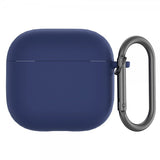 AirPods 4 Cover i Silikone med Karabinhage Mørk Blå