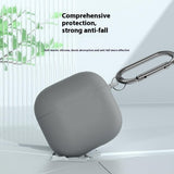 AirPods 4 Cover i Silikone med Karabinhage Hvid