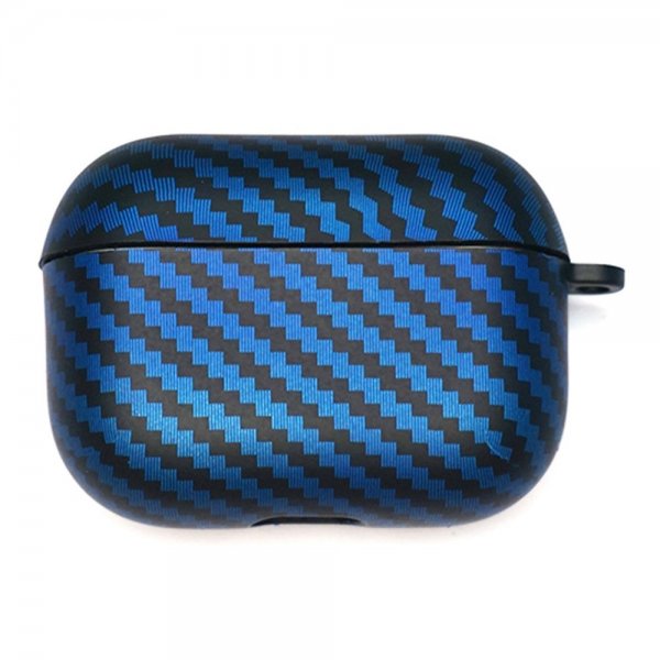 AirPods Pro 2 Cover Kulfiberstruktur Sort Blå