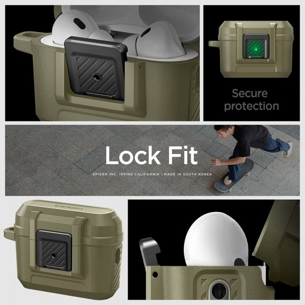 Spigen AirPods Pro 2 Cover Lock Fit Vintage Khaki