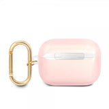 Guess AirPods Pro Cover Printed Stripe & Gold Hook Lyserød