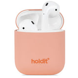holdit AirPods (1/2) Cover Silikone Pink Peach