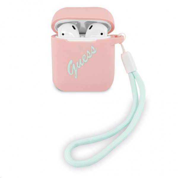 Guess AirPods (1/2) Cover Vintage Silicone Rosa