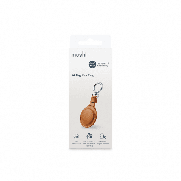 Moshi AirTag-holder PU-læder Brun