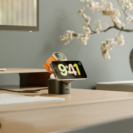 Alogic Trådløs oplader PowerPod 4-in-1 Qi2 Sort
