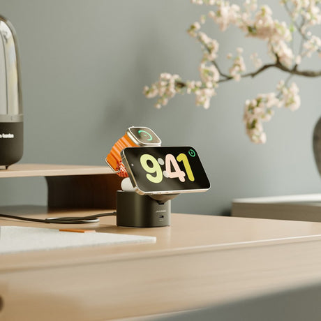 Alogic Trådløs oplader PowerPod 4-in-1 Qi2 Sort