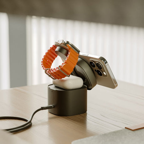 Alogic Trådløs oplader PowerPod 4-in-1 Qi2 Sort