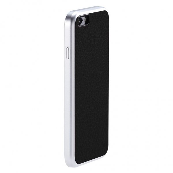 Just Mobile iPhone 6/6s Cover AluFrame Leather Sort Sølv