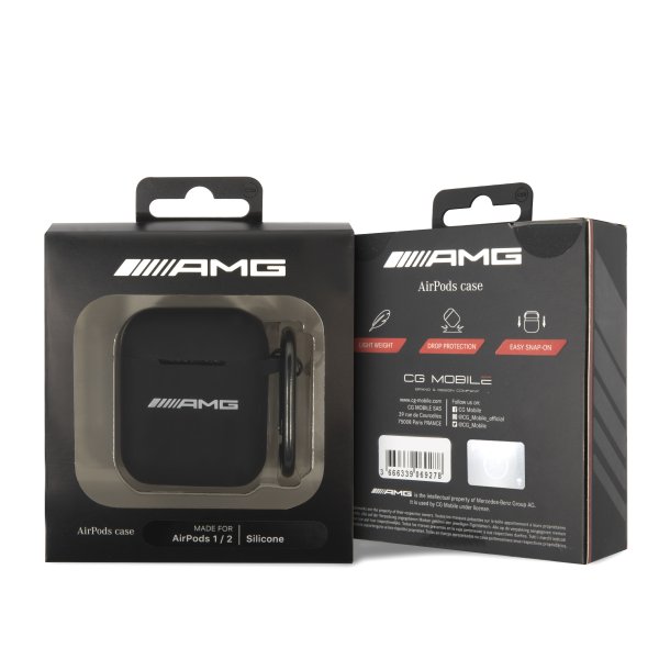 AMG AirPods 1/2 Cover Liquid Silicone Sort