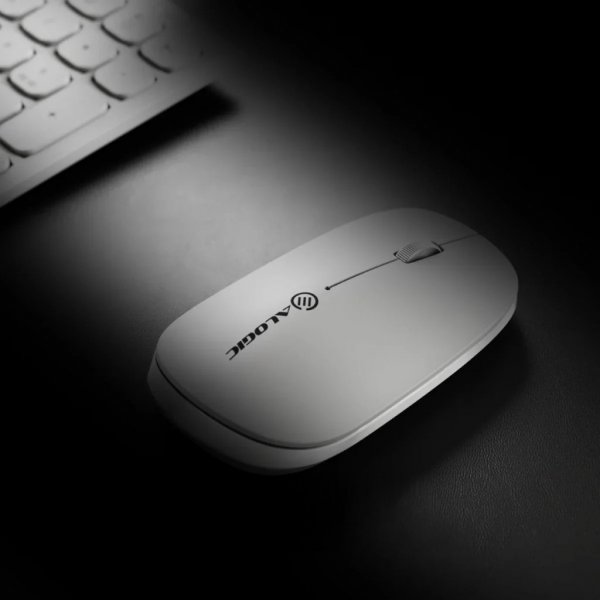 ALOGIC Trådløs Mus Echelon Bluetooth USB-C Genopladelig 4 knapper Hvid