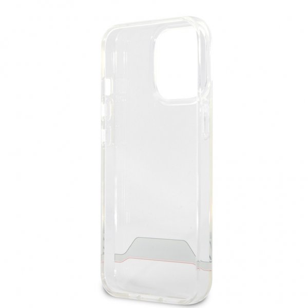AMG iPhone 13 Pro Cover Elektrobelagte Horisontale Striber Rød Transparent