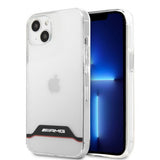 AMG iPhone 13 Cover Elektrobelagt Horisontale Striber Rød Transparent