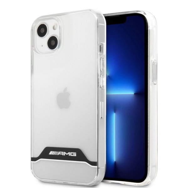 AMG iPhone 13 Cover Electroplated Horisontale Striber Hvid Gennemsigtig