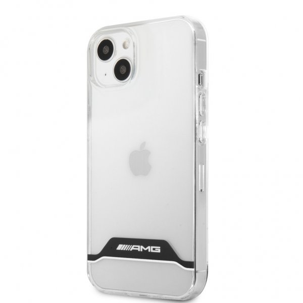 AMG iPhone 13 Mini Cover Electroplated Horizontal Stripes Hvid Transparent