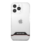 AMG iPhone 13 Pro Max Cover Elektropletteret Horisontale Striber Rød Transparent