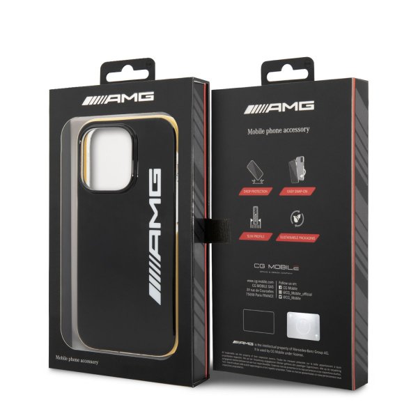 AMG iPhone 14 Pro Max Cover med Logo Sort Gul