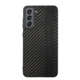 AMG Samsung Galaxy S21 FE Cover Læder Stribe Carbon Sort