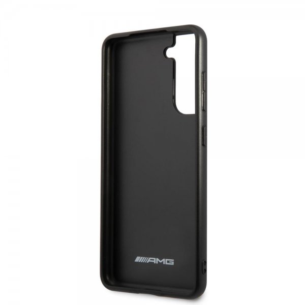 AMG Samsung Galaxy S21 FE Cover Læder Stribe Carbon Sort