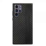 AMG Samsung Galaxy S22 Ultra Cover Læder Stribe Carbon Sort
