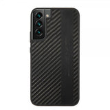 AMG Samsung Galaxy S22 Cover Leather Stripe Carbon Sort