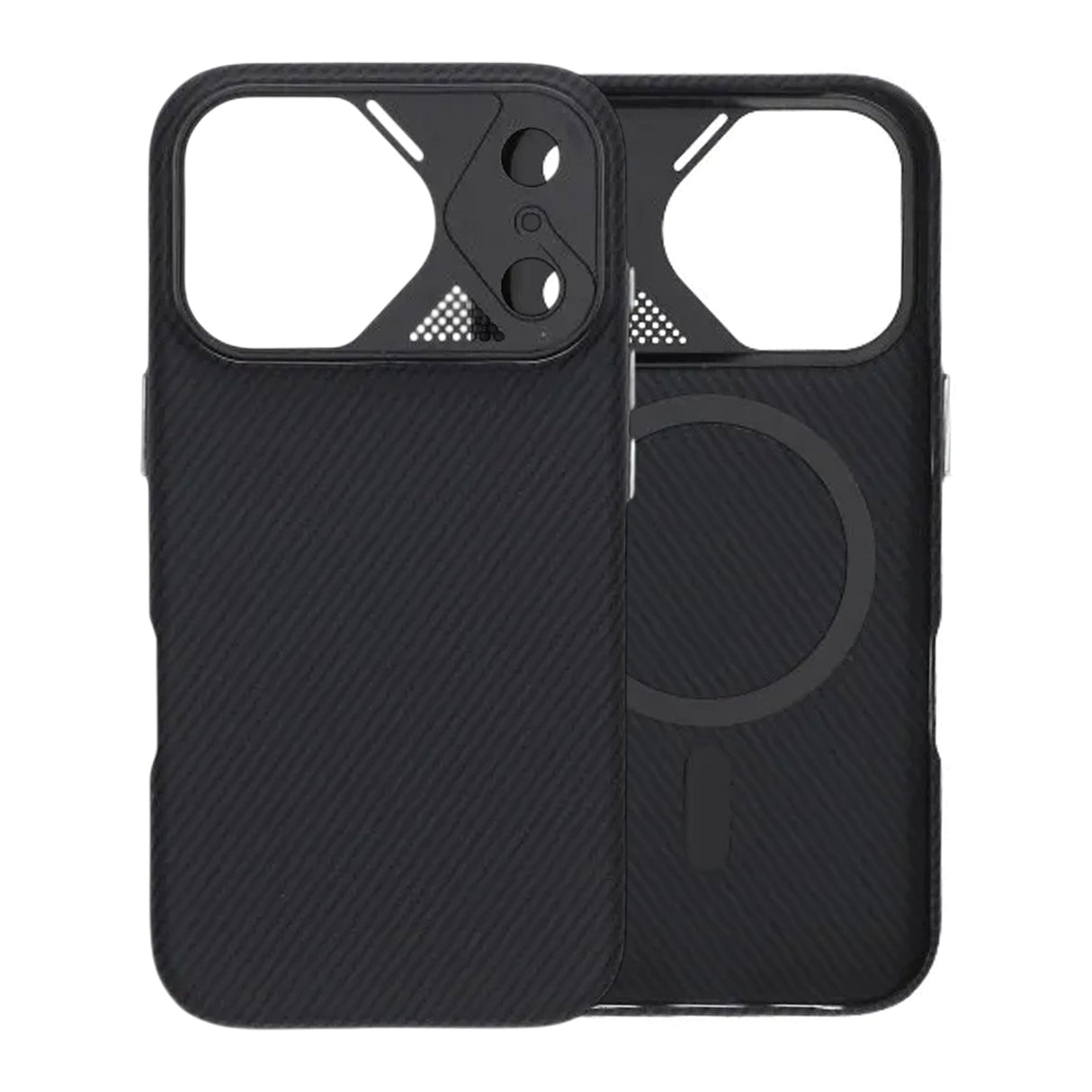 iPhone 17 Pro Cover Kulfibermønster MagSafe Sort