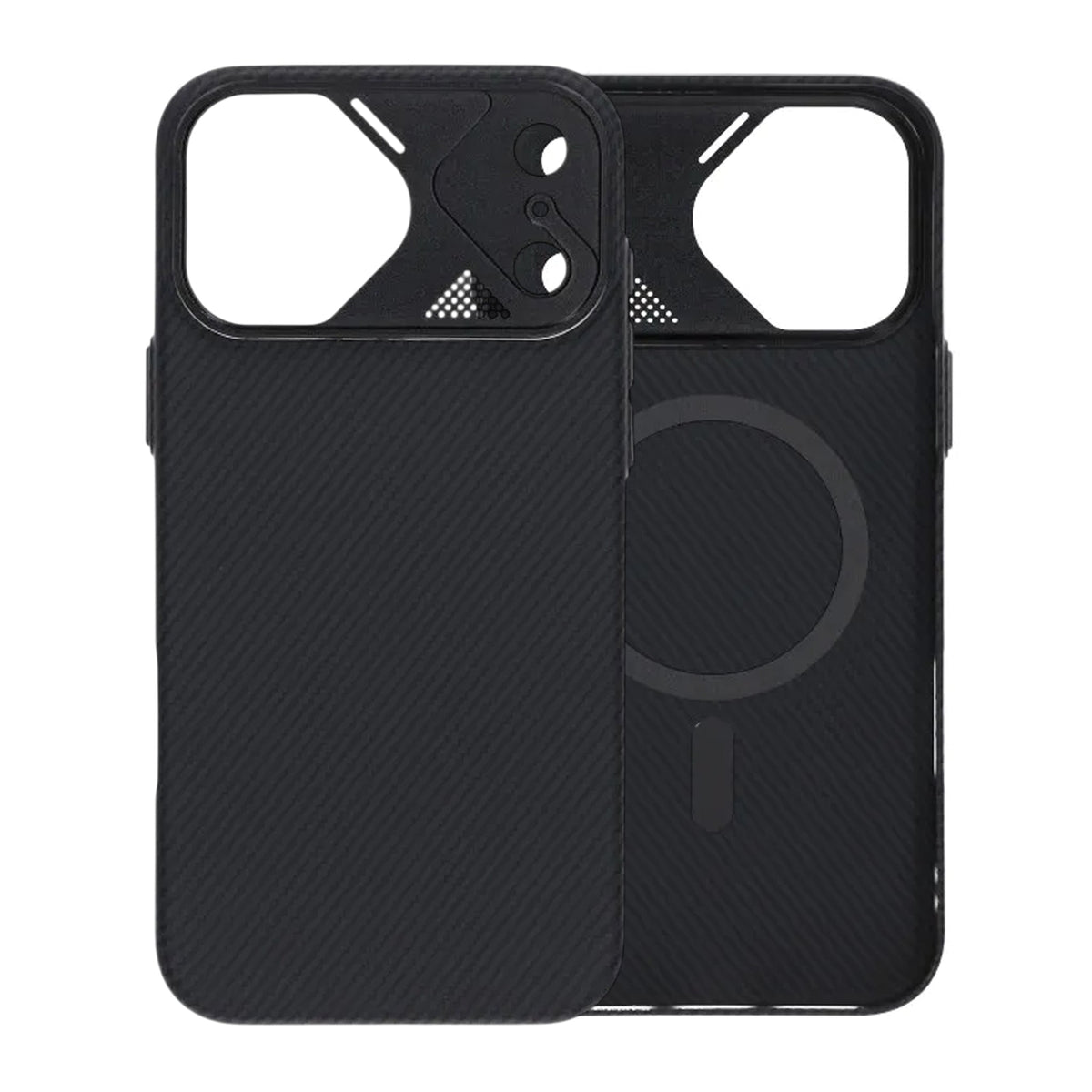 iPhone 17 Pro Max Cover Kulfibermønster MagSafe Sort
