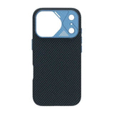 iPhone 17 Pro Max Cover Kulfibermønster MagSafe Blå